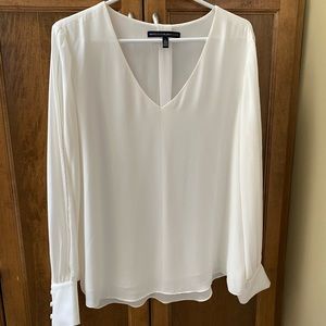 Elegant cream long sleeved blouse